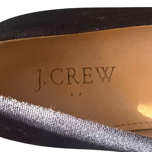 J Crew Canvas Espadrille Seville Platform Wedge Size 8 Heels Slip On Black - Picture 10 of 13